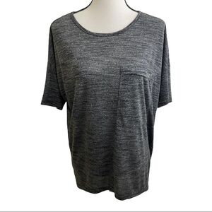 Zella short Sleeve front pocket grey/white size medium T shirt exercise